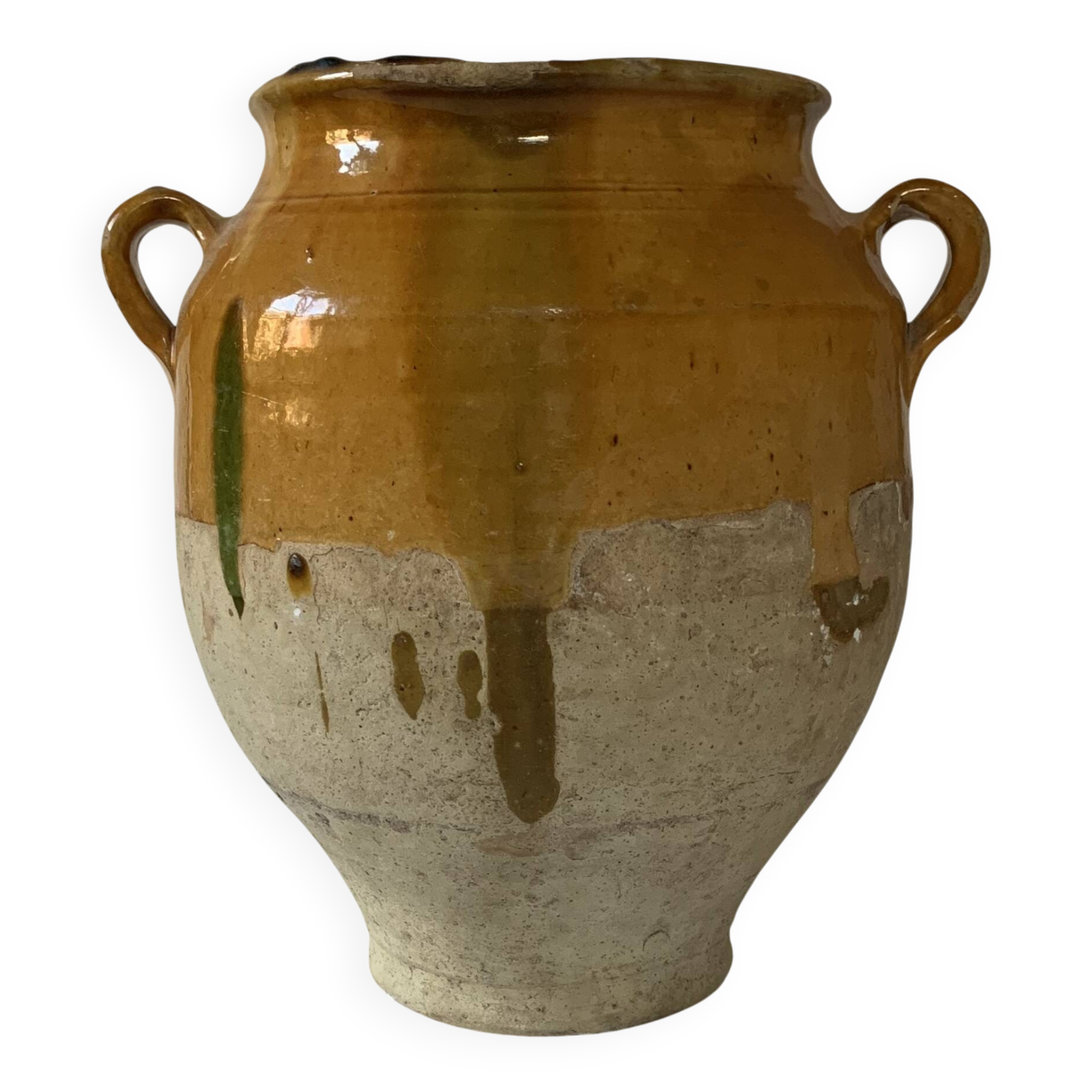 Glazed yellow confit pot – South-West of France – 19th century