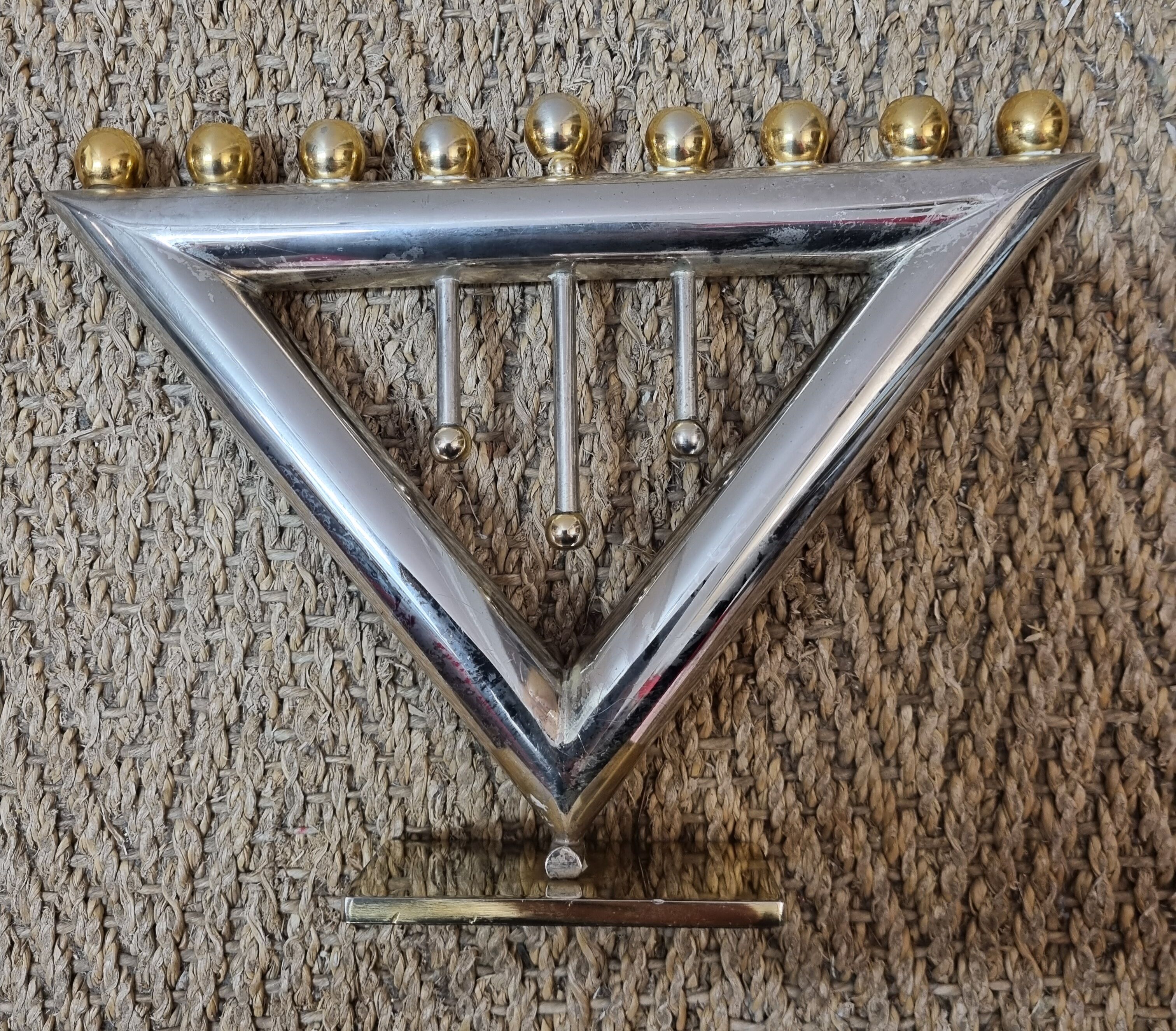 Menorah or hanukkah, 9-branched candlestick
