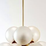 Space Age Sputnik Brass & Glass Globes Ceiling Light/Chandelier from Kaiser Leuchten, Germany, 1960s