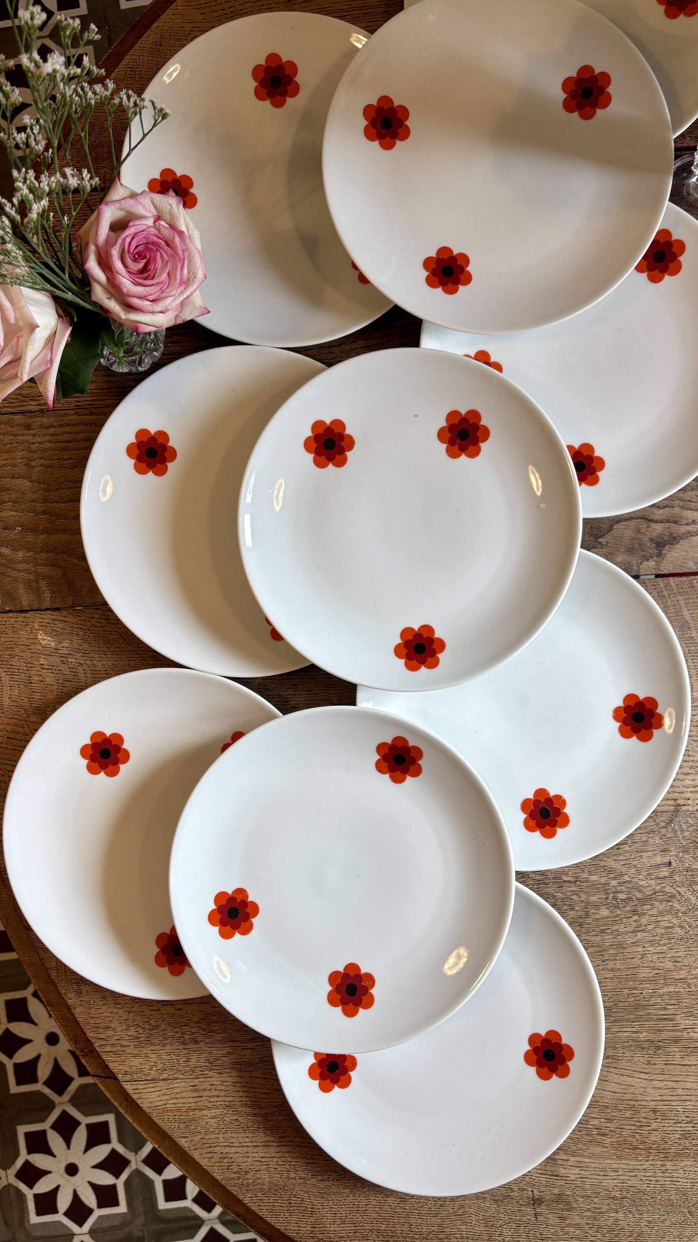 Set of 10 vintage dinner plates, Scherzer Bavaria