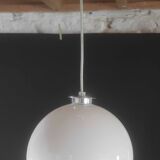 Opaline white globe pendant light