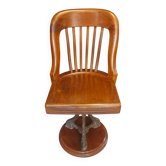Chaise américaine pivotante en noyer et fonte