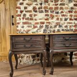 Pair of renovated solid wood bedside tables