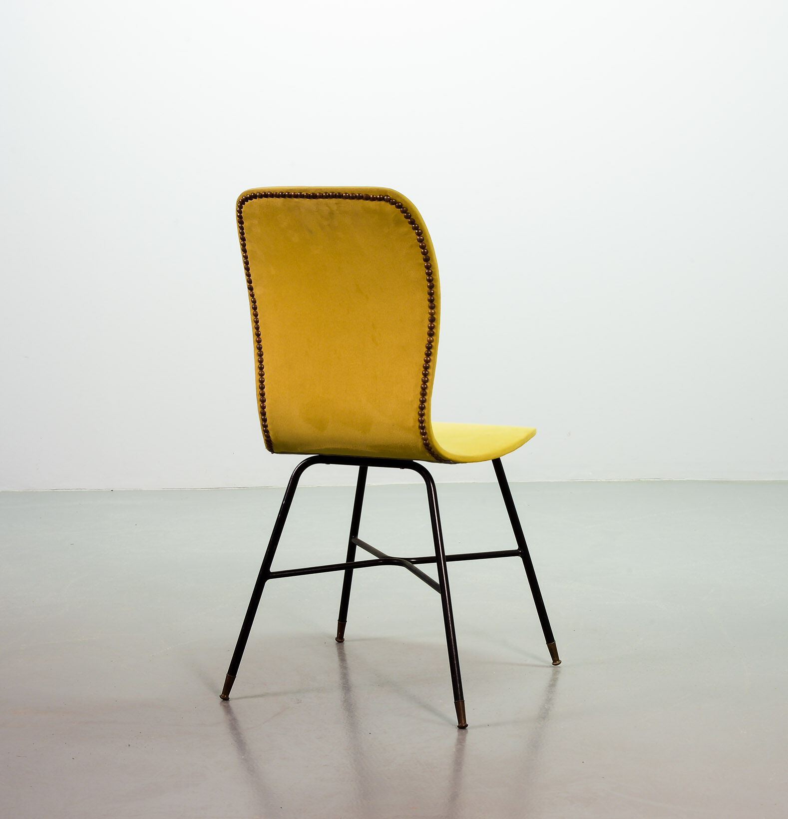 Elegant Italian Midcentury Yellow Side Chair