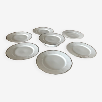 6 dessert plates and its compotier