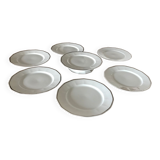 6 assiettes à dessert et son compotier