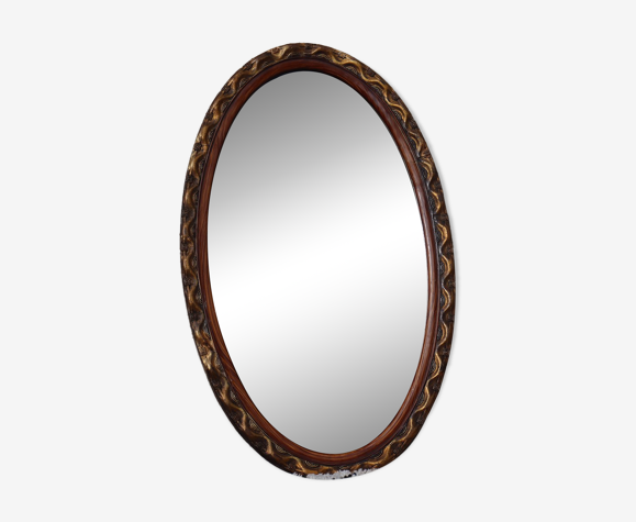 Miroir ovale biseauté Art déco
