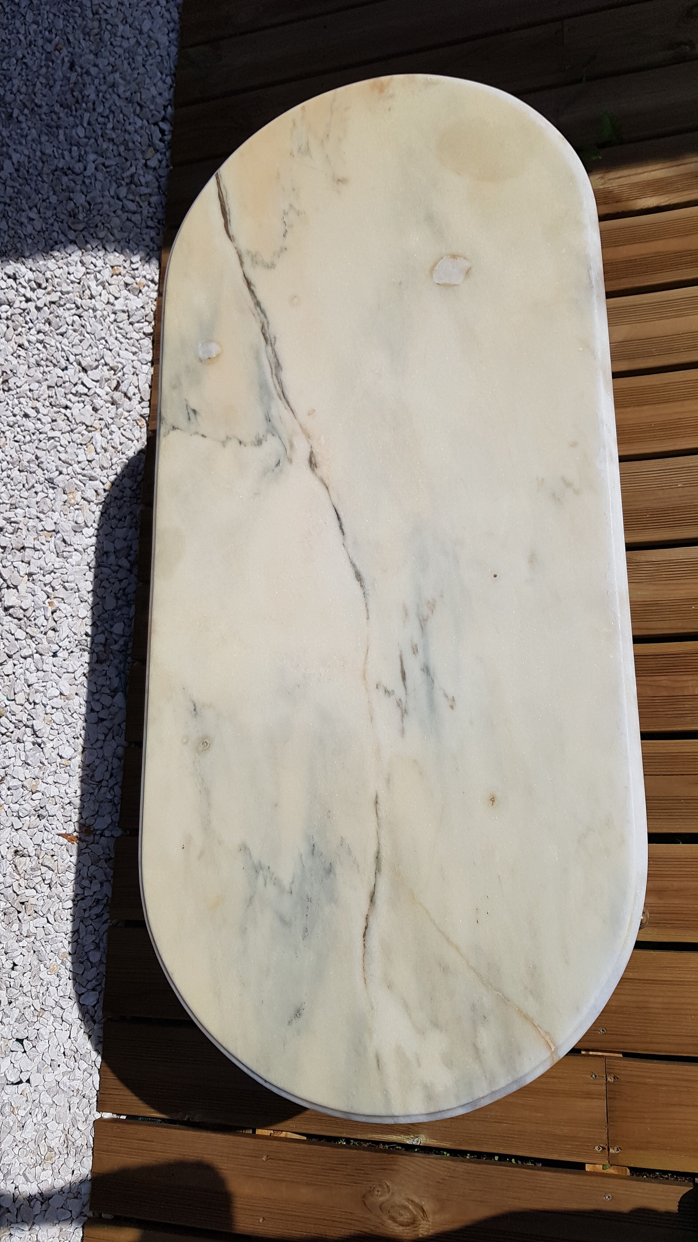 Brass and marble coffee table