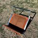 Chrome steel armchair and orange fabric by Vittorio Introini