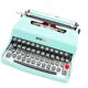 Typewriter, olivetti lettera 32 blue pastel