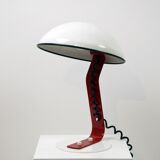 White and red steel desk lamp