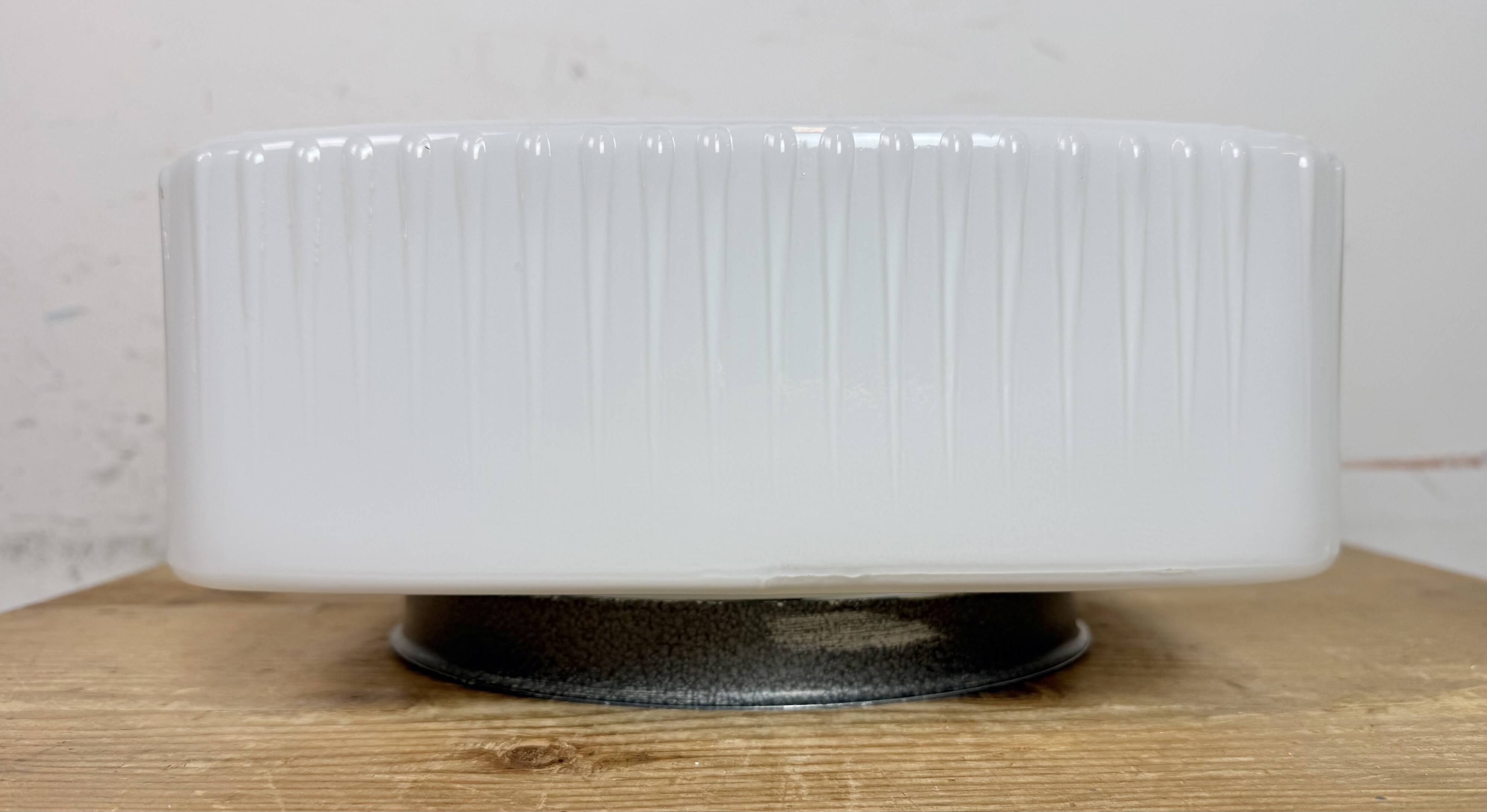 Vintage Wall Or Ceiling Light with Milk Glass, 1970s