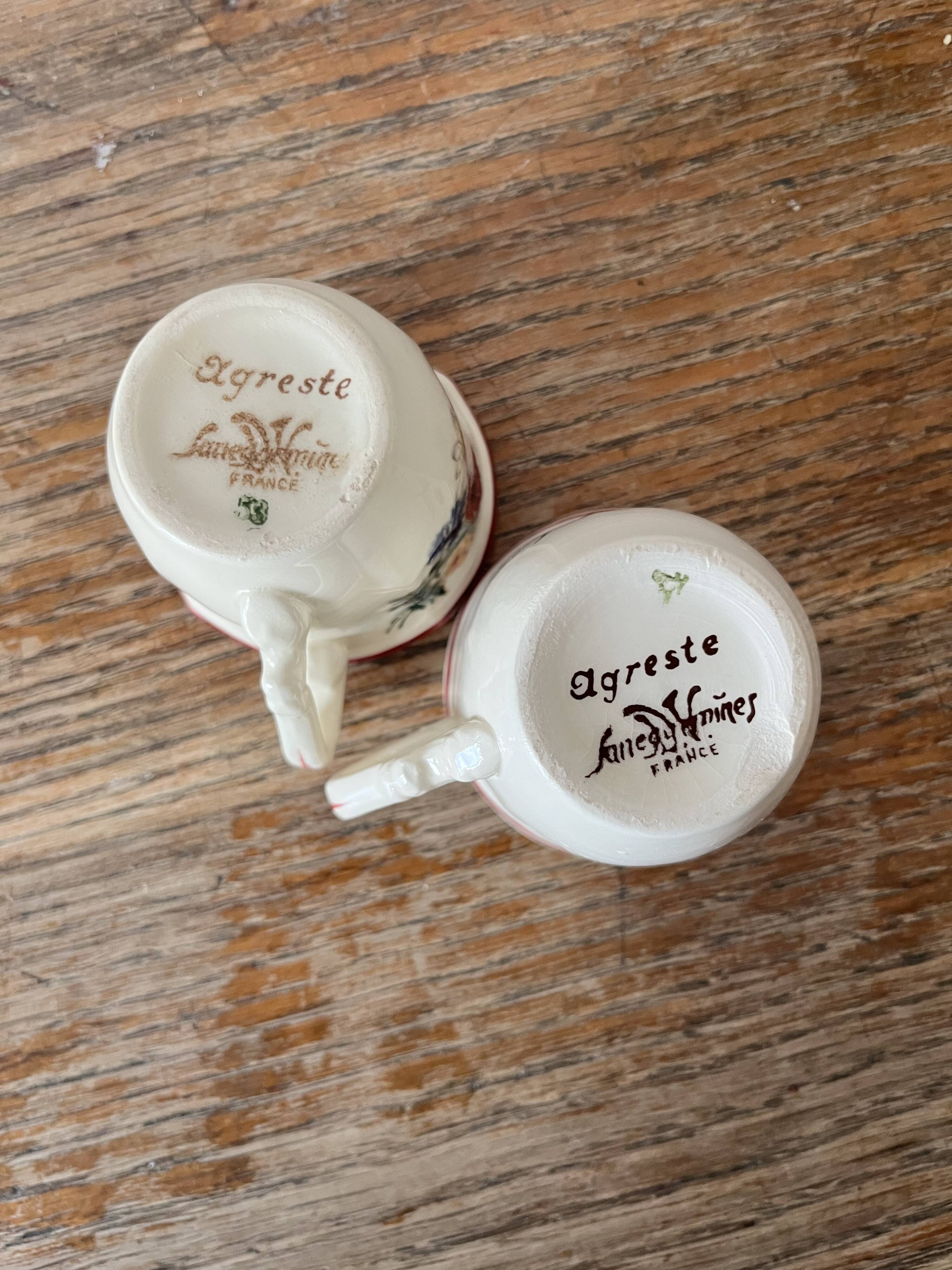 Set of 2 Sarreguemines mugs (France Agreste)