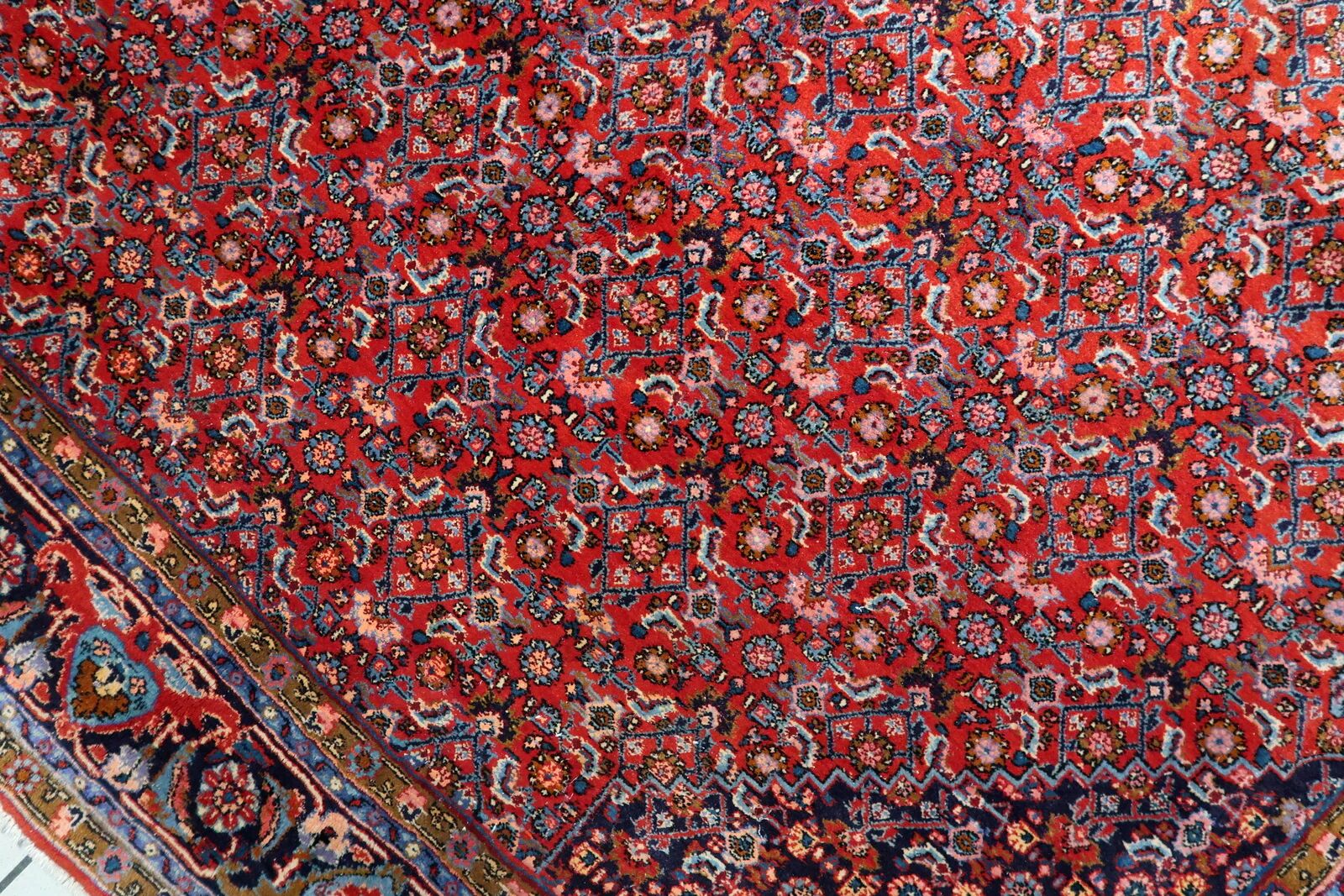 Antique Persian Bidjar handmade rug 7.5' x 10.11' 1920s - 1C1210