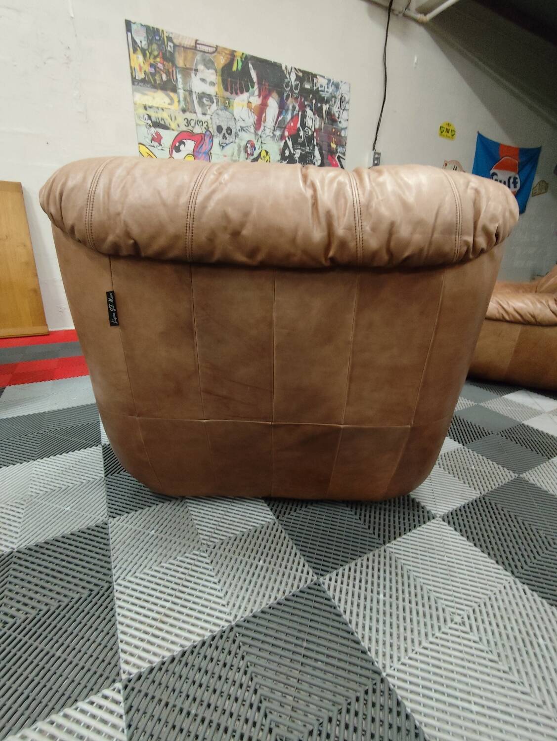 J.F. Mur Line Vintage Soft Leather Armchairs