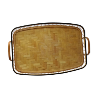 Woven bamboo tray 1960