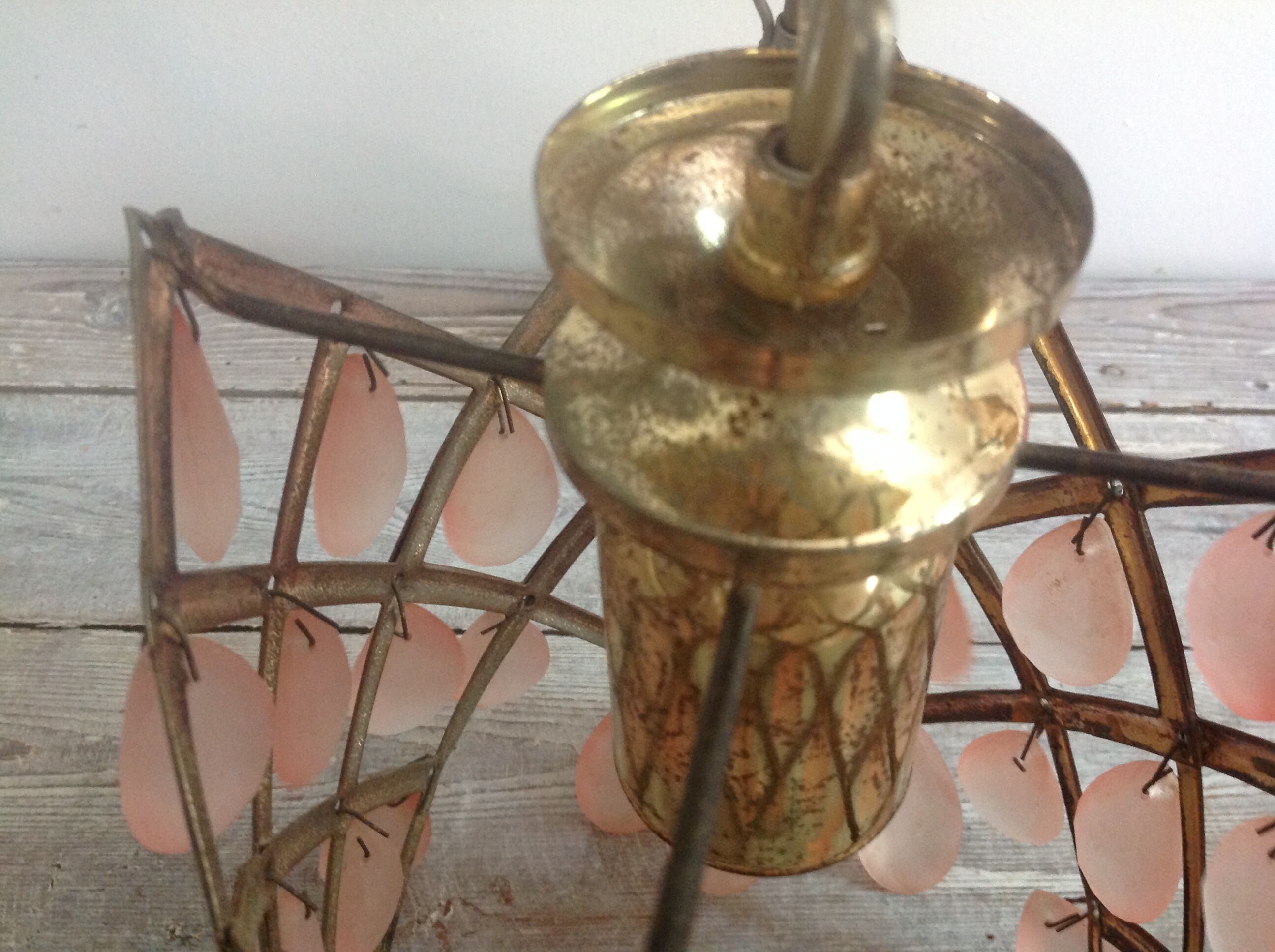 Hanging lamp with stamps