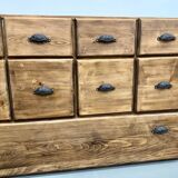 Grand Meuble de Métier en Pin à tiroirs