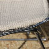 4 chrome Bertoia chairs with cushion