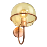 Lampe murale en cuivre et en verre du milieu du siècle