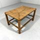 Low oak bobbin stool with rush seat 1930’s