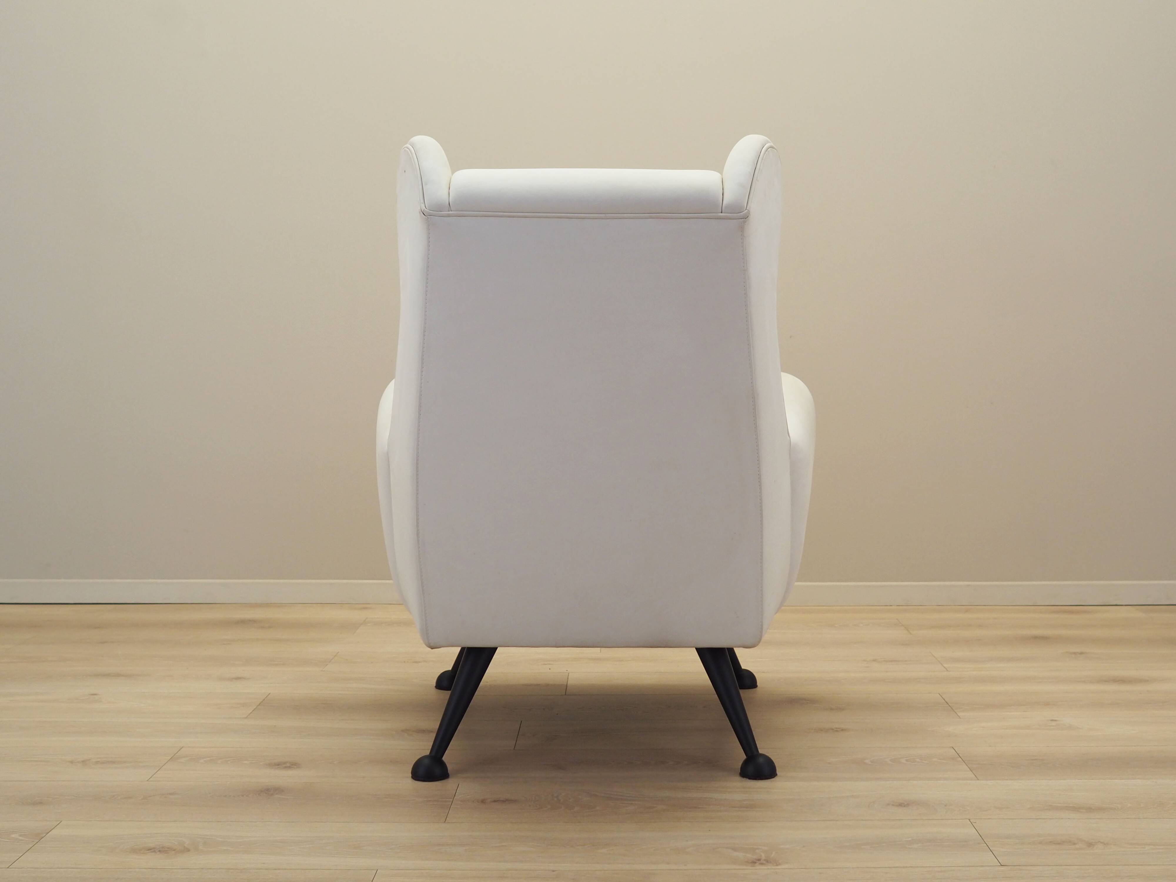 White armchair, Italian design, 1980s, production: Italy