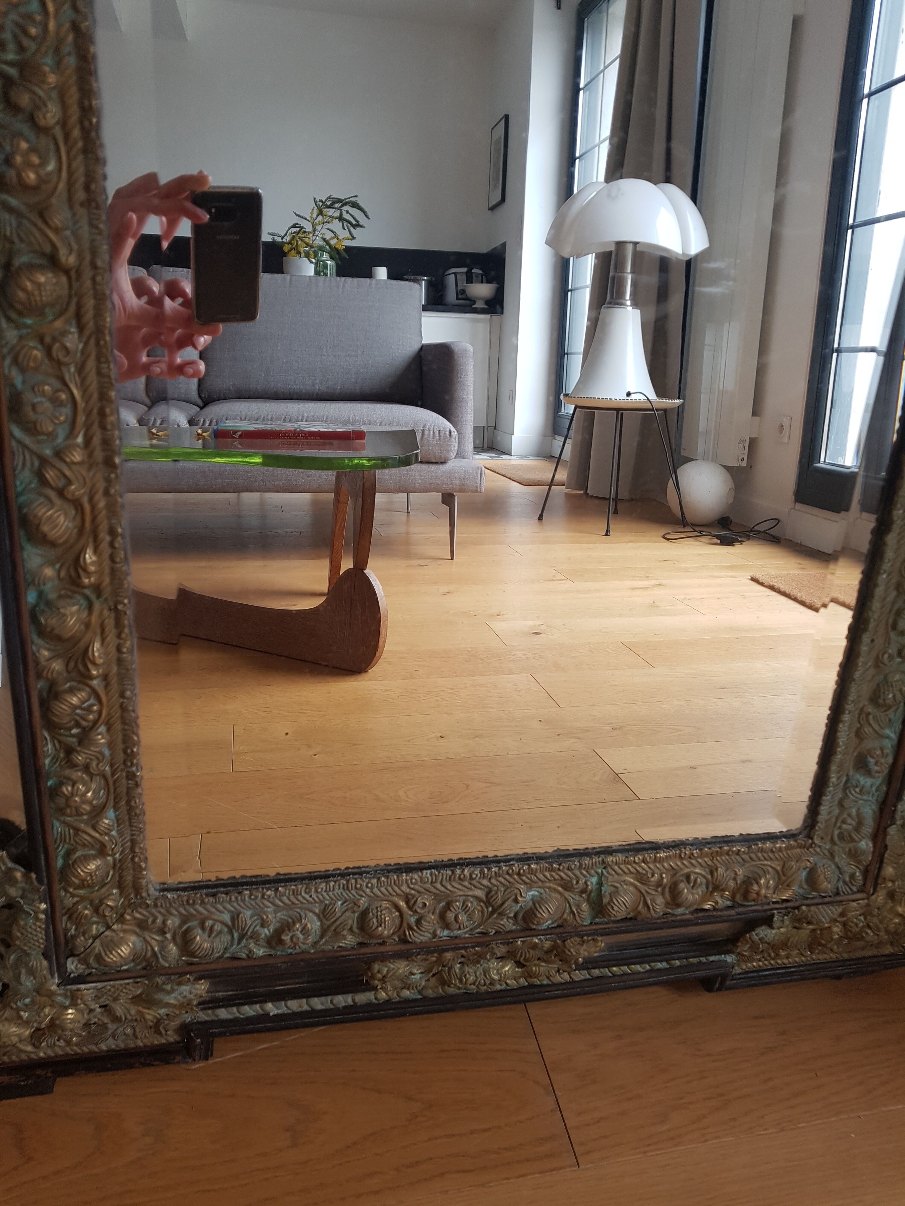 Miroir à parcloses XIXème 84x150cm