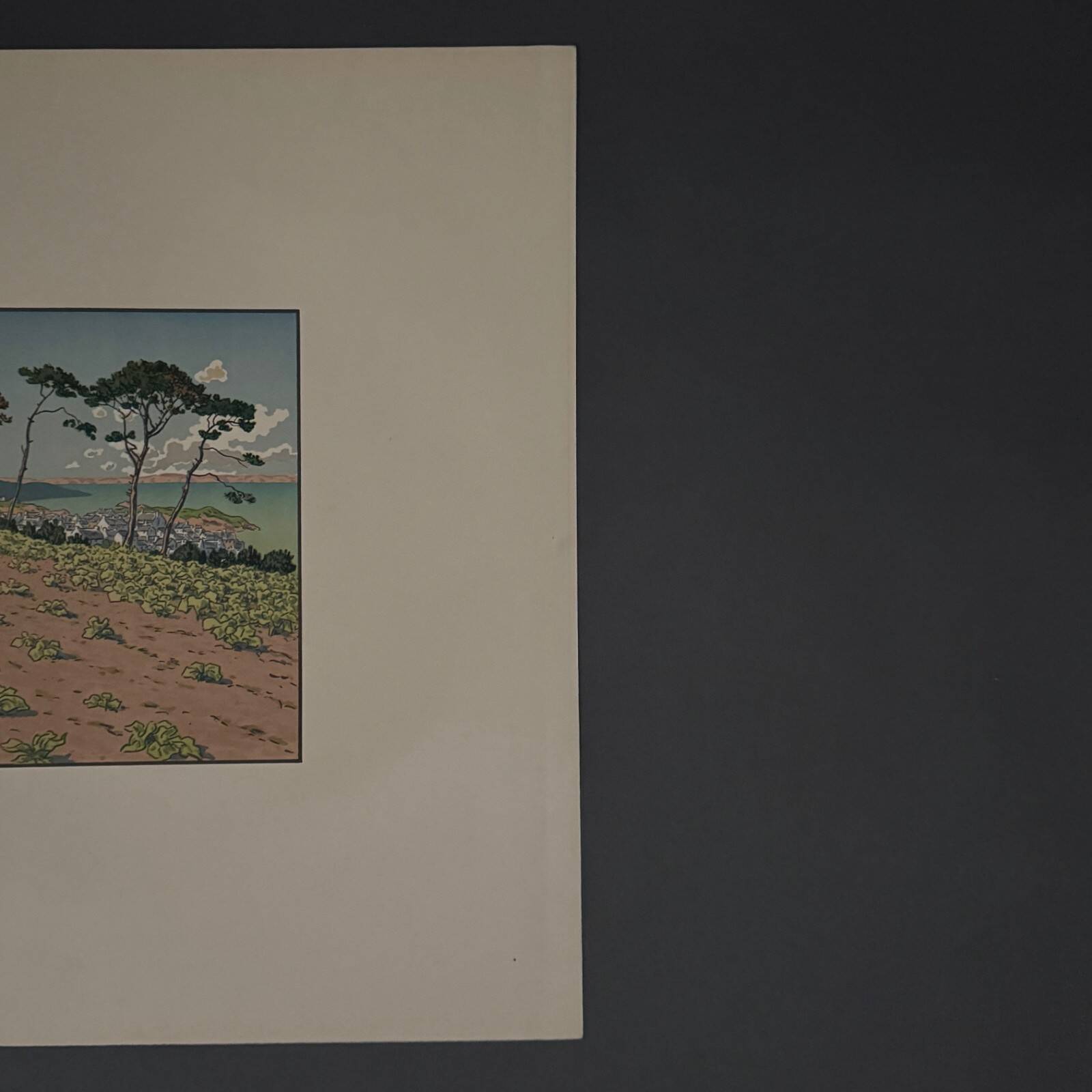 Lithograph by Henri Rivière - Douarnenez seen from Ris