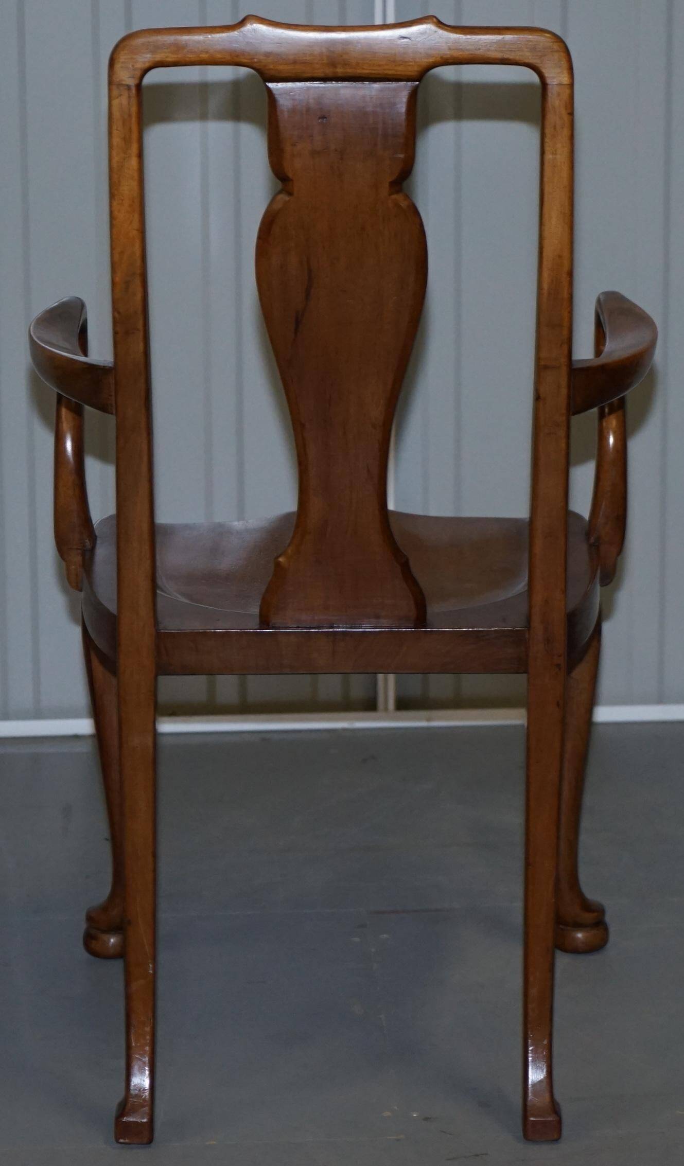 Victorian Howard & Son walnut office chair with stamp.