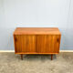 Small sideboard with sliding doors, teak, 1960s