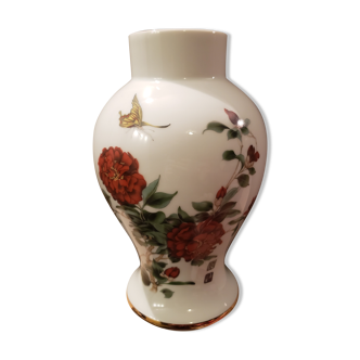 Limoges porcelain vase floral decoration