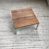 Modernist walnut and chrome coffee table