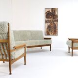 Set van designer bank + 2 fauteuils 'Sliedrecht' - opnieuw bekleed
