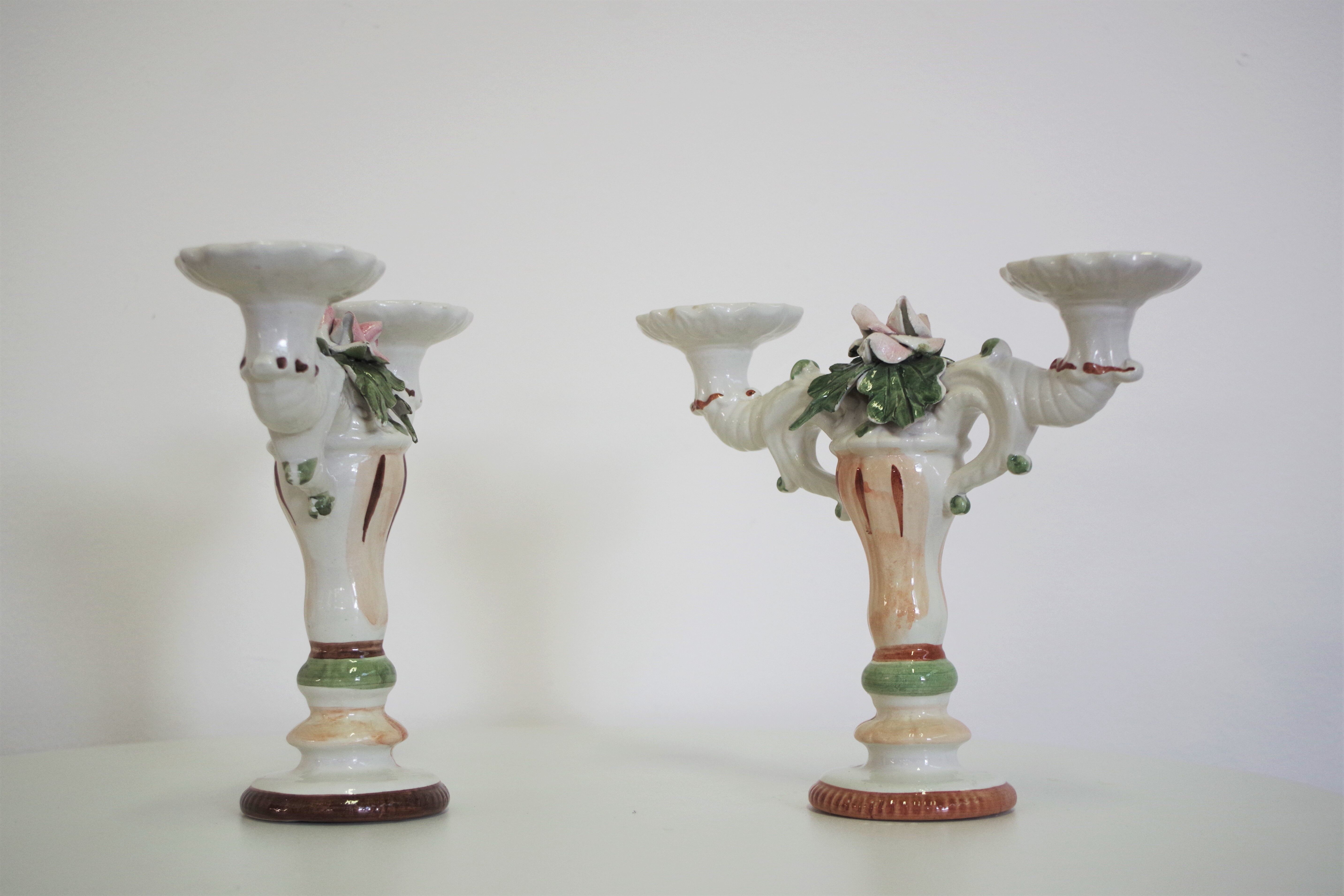 Bassano ceramic candelabra, 1970s, set of 2