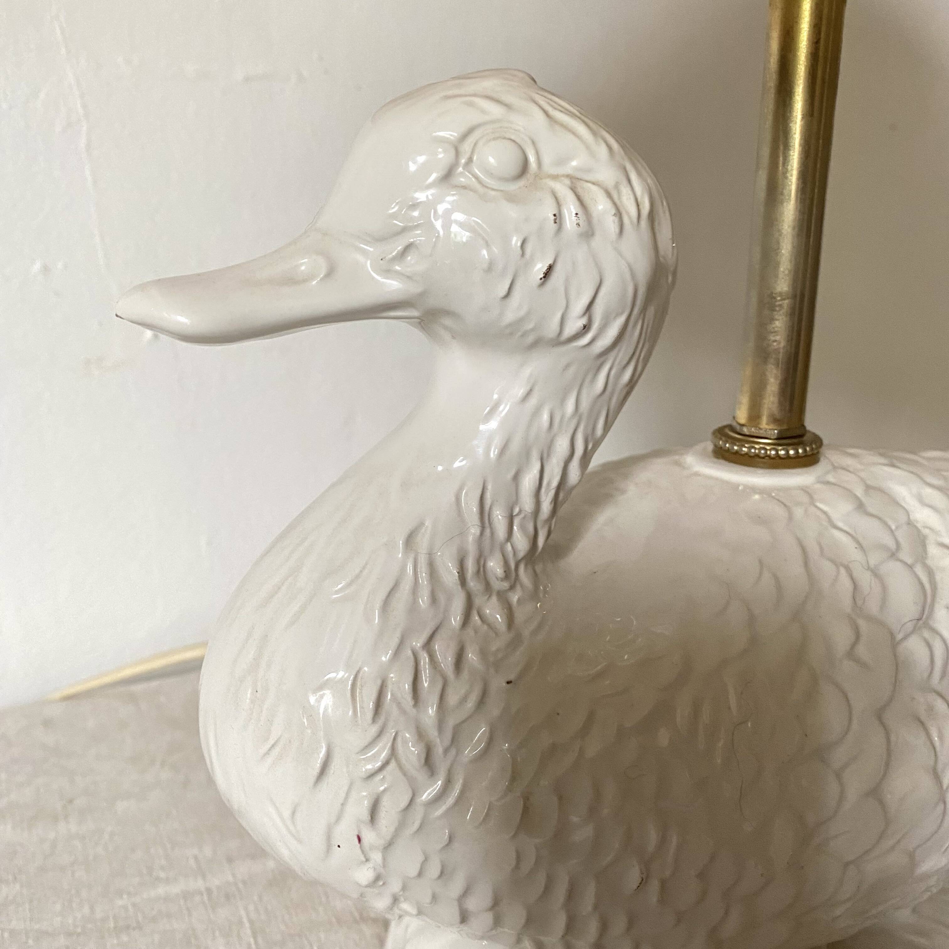Vintage ceramic duck lamp