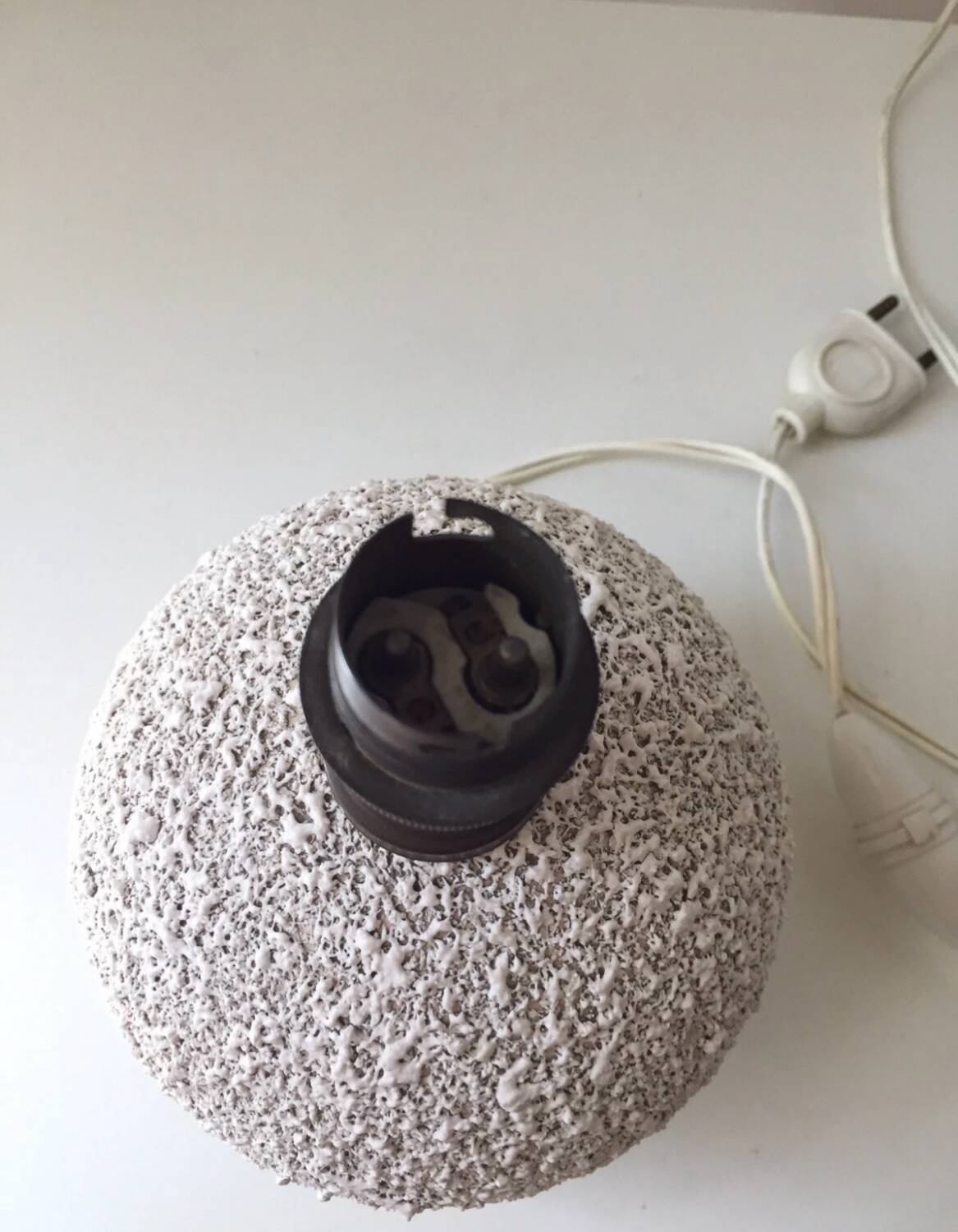 Vintage ceramic lamp base crispe 1940 primavera Bentejac