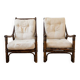 Pair of 1970s rattan armchairs