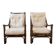 Pair of 1970s rattan armchairs