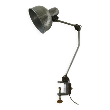 Workshop lamp with vice base from the 40s/50s