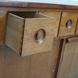 Dutch Industrial Oak Apothecary / Bakery Cabinet, circa 1950s