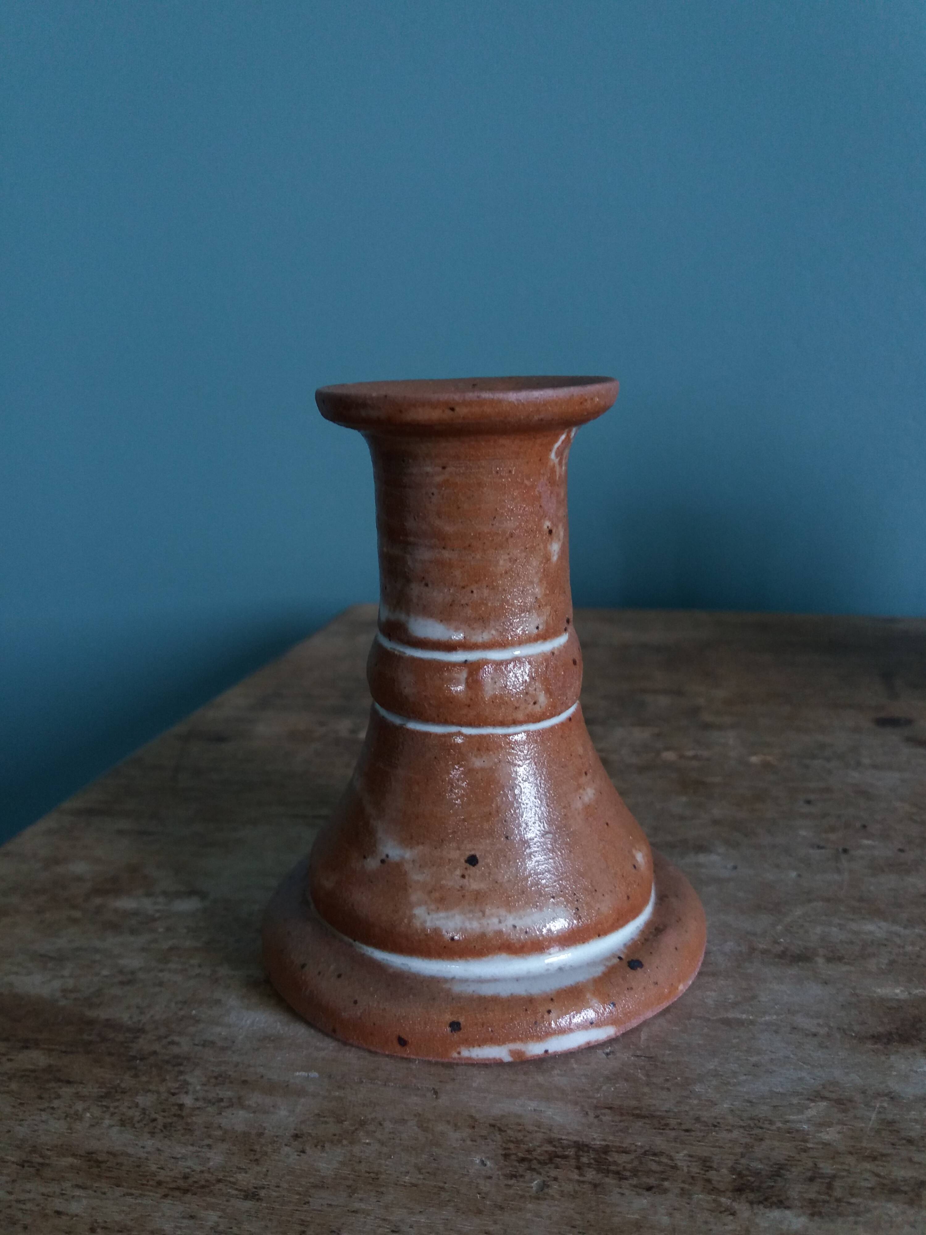 Puisaye stoneware candle holder
