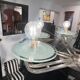 Art Deco Chandelier in Black Lacquer and Glass, 1930