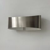 Pair of vintage wall lights, brushed metal, France, 1980