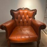 Fauteuil cuir type chesterfield