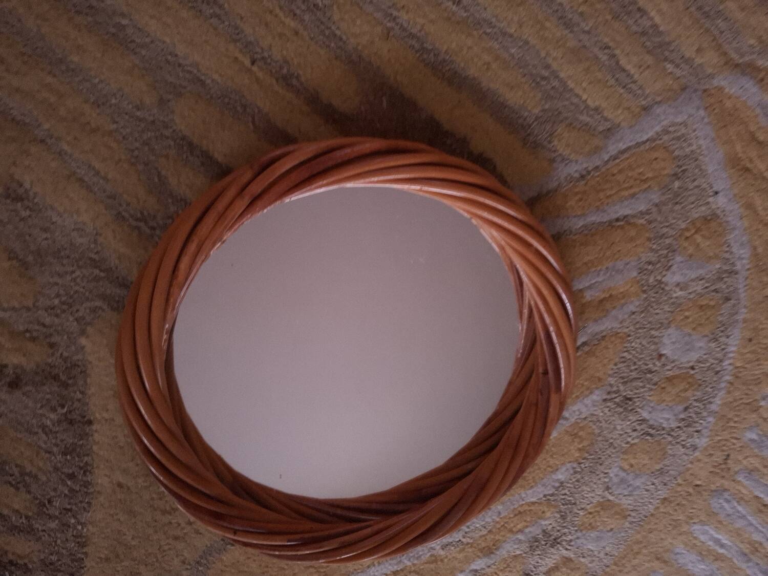 Vintage rattan mirror