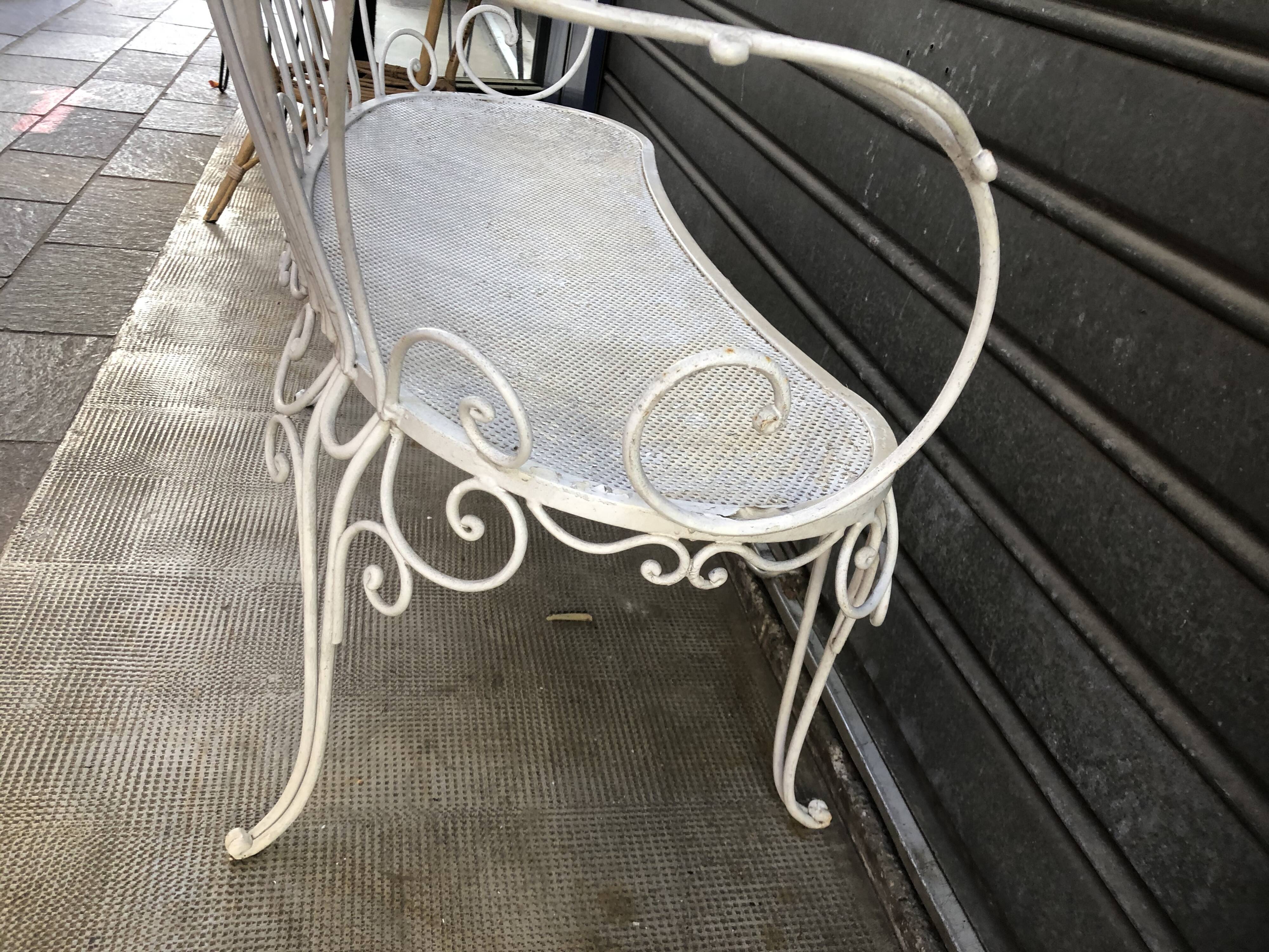 Banquette 2 place en fer forgé années 1960