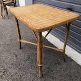 Rattan side table