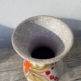 Italian ceramic vase from 1950 with floral decoration