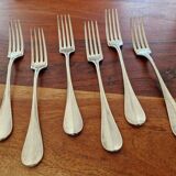 Christofle, Paris - Set of 6 table forks - Fidélio/Baguette model with medallion back