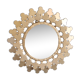 Miroir rond en métal doré